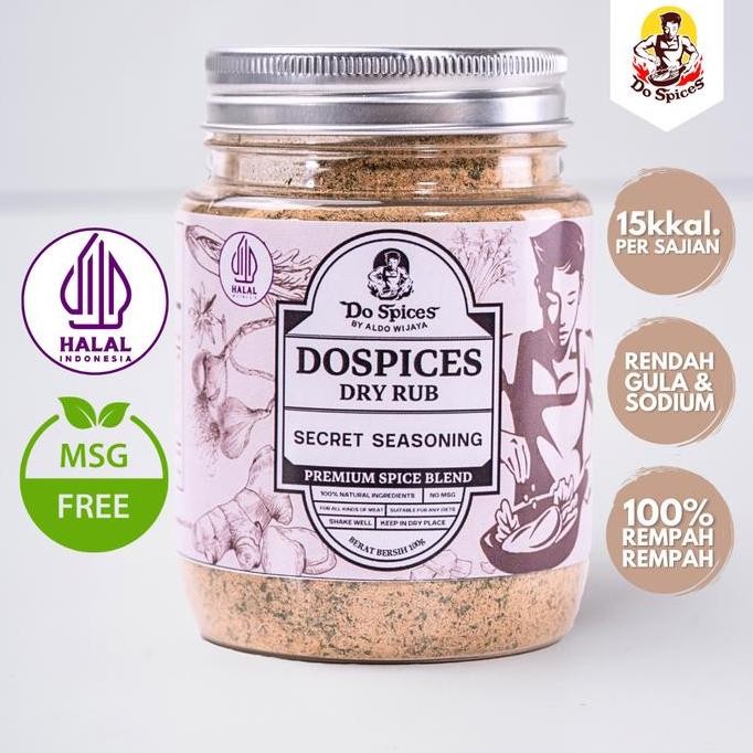 

TERLARIS Dospices Healthy Dry Rub [Secret seasoning] Bumbu marinasi rendah kalori [100 gram] Rempah Natural Rendah gula Rendah lemak Alami ready