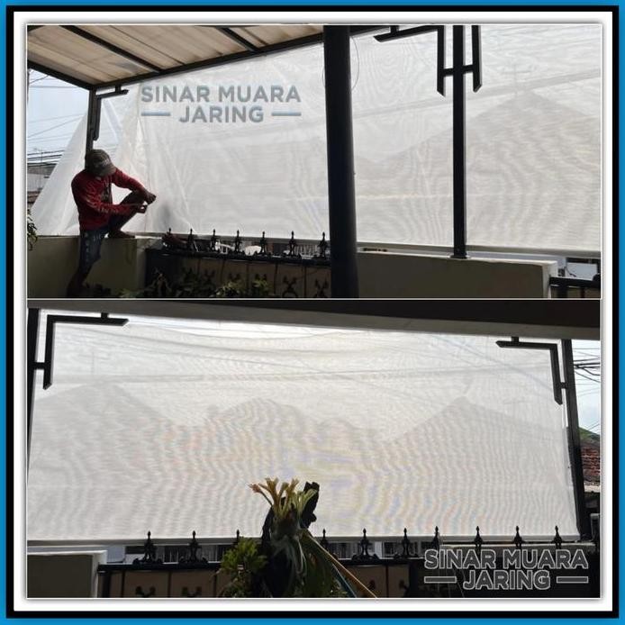 fresh Paranet Nilon Putih Terpasang List Dan Ring