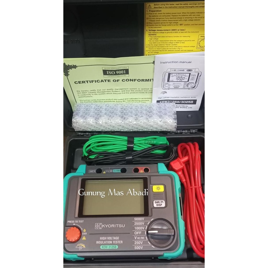 baru KYORITSU 3125B 3125 B HIGH VOLTAGE INSULATION TESTER