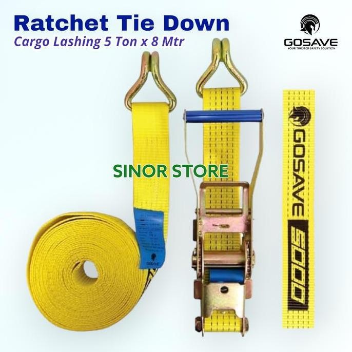 

Terlaris Cargo Lashing 5 Ton X 8 M Webbing Cargo Belt Rachet Tie Trackbelt