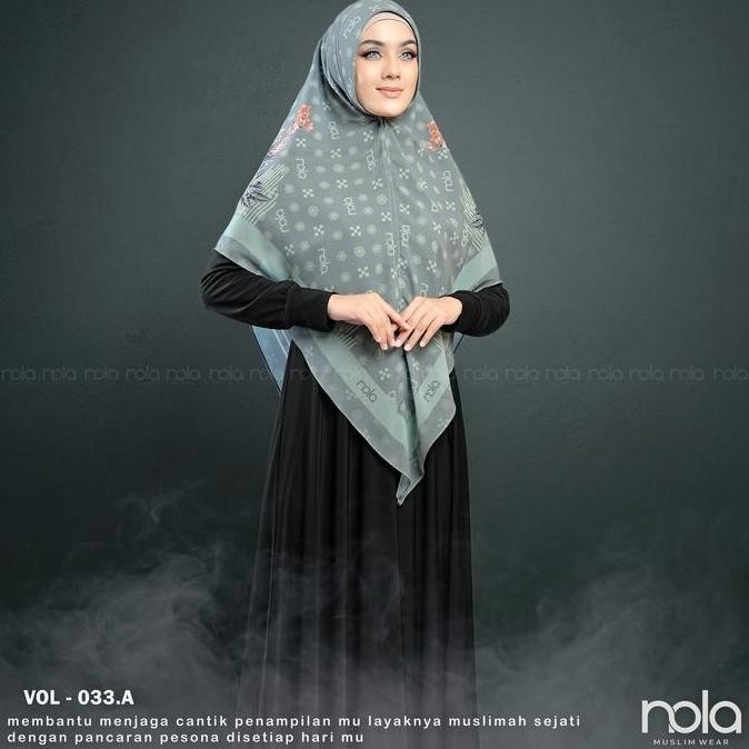NOLA- Khimar printing vol 33 hijab ceruty instant 2 layer Santai Ceruti Layer Panjang Soft Syari Mus