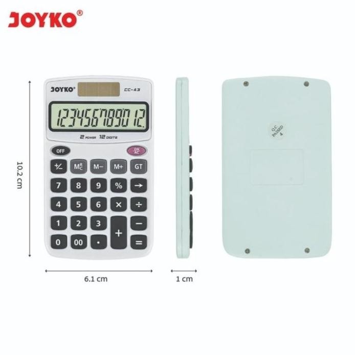 

restock Kalkulator Saku Kantong 12 Digit JOYKO CC 43 - Calculator Pocket CC43