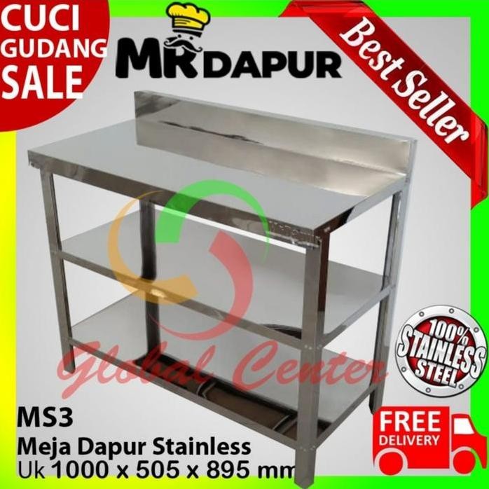 

Terlaris Meja Dapur Stainless Steel Mrdapur 3 Rak Serbaguna Ms3 Original