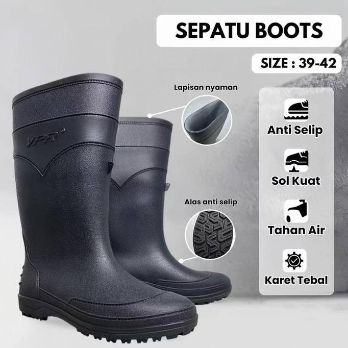 

Terlaris Sepatu Boots Karet Panjang / Sepatu Boots Hitam / Sepatu Proyek Hitam / Sepatu Boot Laki-Laki/Sepatu Boot Picco/Boot Karet /Boot Anti Air/Sepatu Bot Hujan