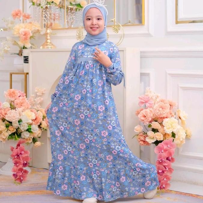 Gamis Anak Dayana Volume 2 Motif Premium - Syari, Remaja, Baju, Dress, Panjang, Muslim, katun