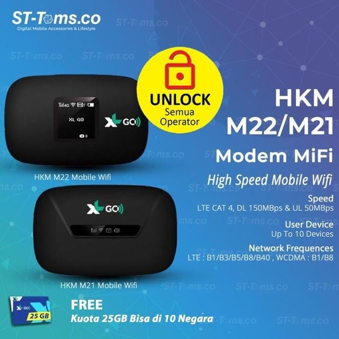 Hkm 001 Hkm001 Modem Mifi Wifi 4G Unlock Free Kuota Xl Go Izi 20Gb