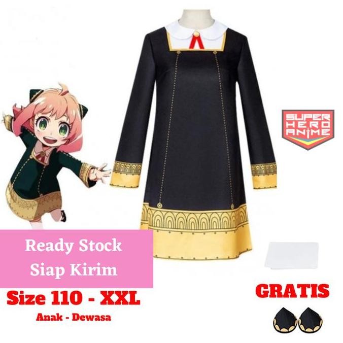 new  Kostum Anya Forger Spy X Family Anak Dewasa Cosplay Costume Anime Baju Perempuan Jepang