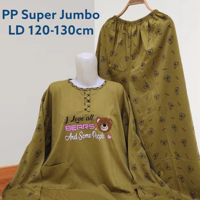 ready stock Babydoll Super Jumbo PP 4L Lengan Panjang Bahan Kaos LD 130cm Gambar Bordir Dan Sablon H