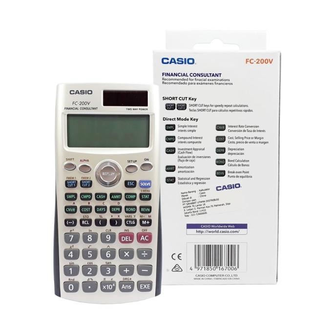 

restock Kalkulator Finansial Keuangan CASIO FC-200V Financial Calculator 200 V