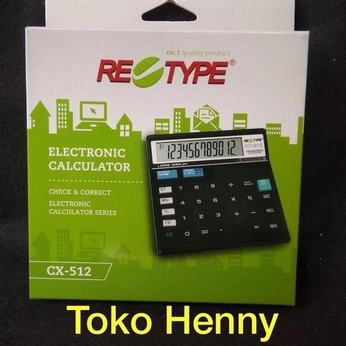 

restock CALCULATOR RETYPE TYPE CX-512 .... 12 digits