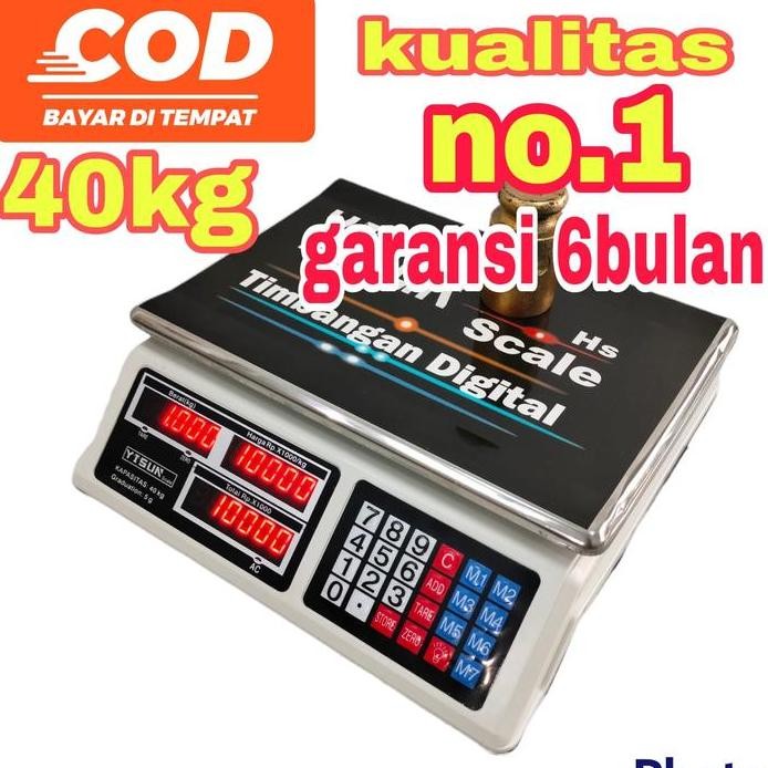 

Terlaris Timbangan Digital Meja 30Kg*5G Laundry/Buah/Sayur/Sembako Dll