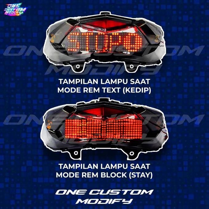 Stoplamp Running Text Animasi Vario 125-150 Old Lampu LED Rem Belakang Modifikasi Variasi Motor Vari
