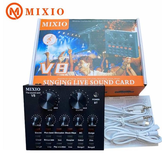 Mixio Sound Card V8 Mixer External Soundcard V8 Usb Audio Live