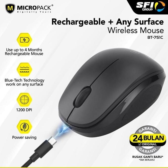 Micropack Rechargeable Blue-Tech Mouse Bt-751C