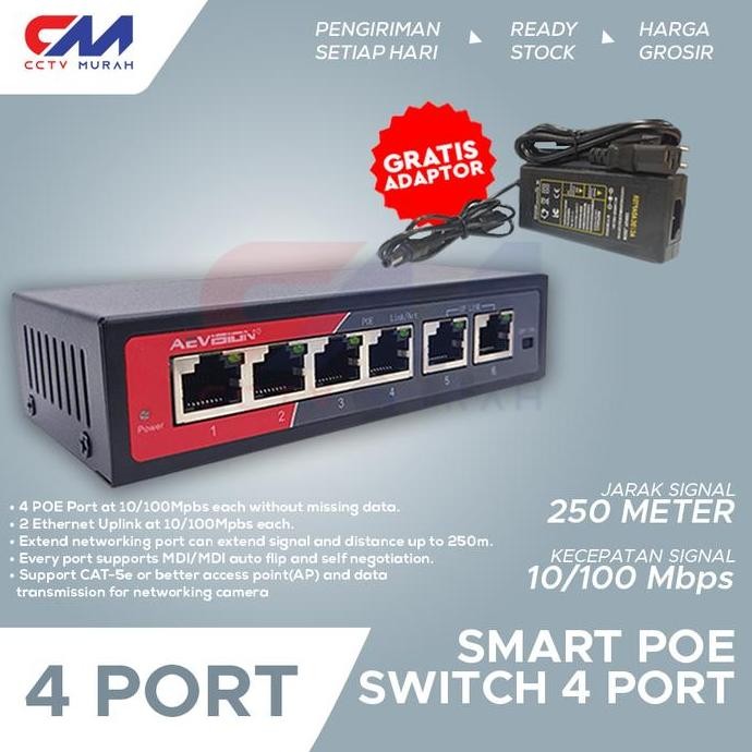 Poe Switch Hub Poe 4+2 Port / Poe Switch 4 Port