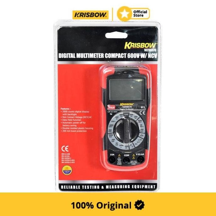 

Terlaris Krisbow Alat Ukur Digital Multimeter Compact 600V Dengan Ncv