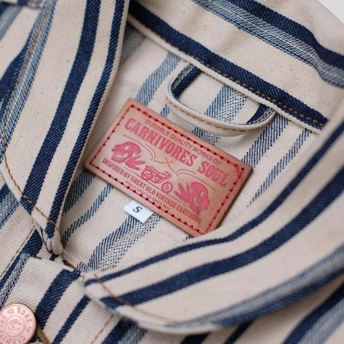 Promo Carnivores Soul - Freedom Jacket - Uneven Indigo Stripe Twill