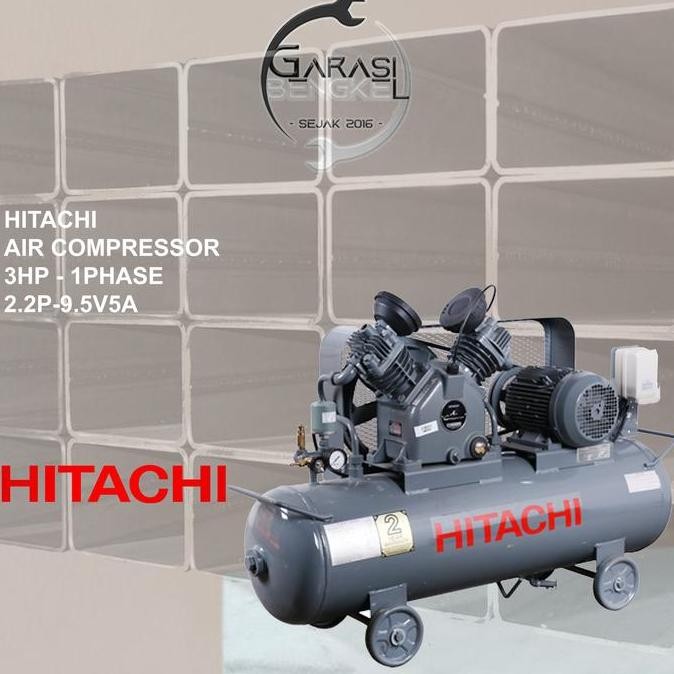 Promo Compresor Angin Hitachi Air Compressor 3Hp 3 Phase 2.2P-9.5V5A