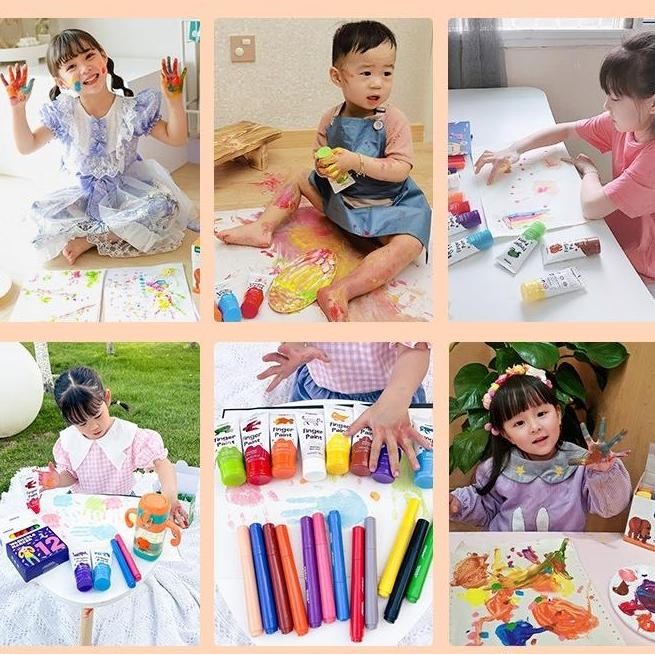 

ready Mideer Finger Paint 12 Colours Washable Cat Air Mainan Edukasi Anak
