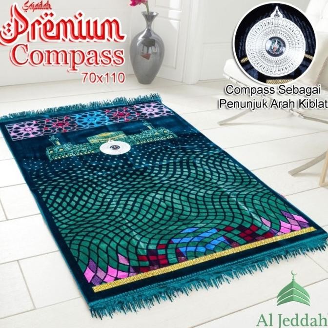 Sajadah Turkey Premium + Compass Al-Jeddah / Sejadah Turki Kompas