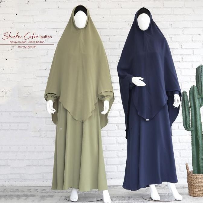 COLOR BUTTON Gamis Khimar - Shafa Jilbab