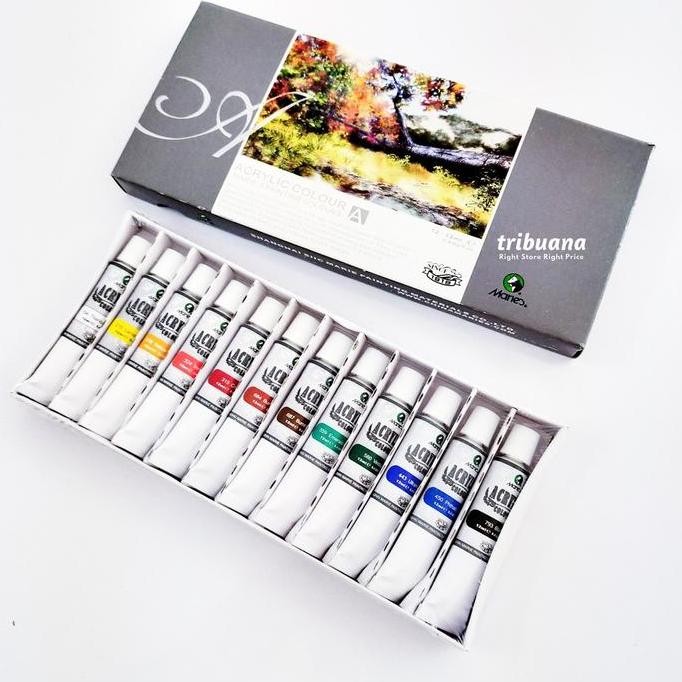 

ready Cat Lukis Akrilik Maries Acrylic Colour Set 12 Warna x 12 ml Series - Marie's 12x12ml Kanvas Paint Murah