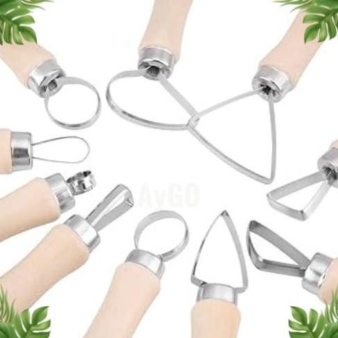 

ready 10pcs Sculpture Carving Tools Pottery Clay / Wax Soap Trimming Big Loop Tools Set Ceramic & Pottery Tools