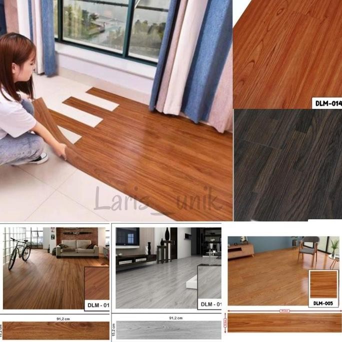 Y&T Stiker Lantai Kayu Vynil Lantai  Dekor Rumah Size 91.4cmX15.2cm Tebal 1-2mm Dengan Lem