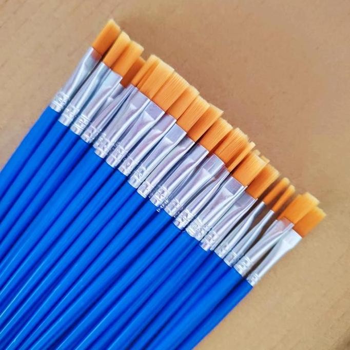 

ready 50 Pcs Kuas Lukis Nylon Flat dan Round Grosir Kuas Paint By Number Stationery