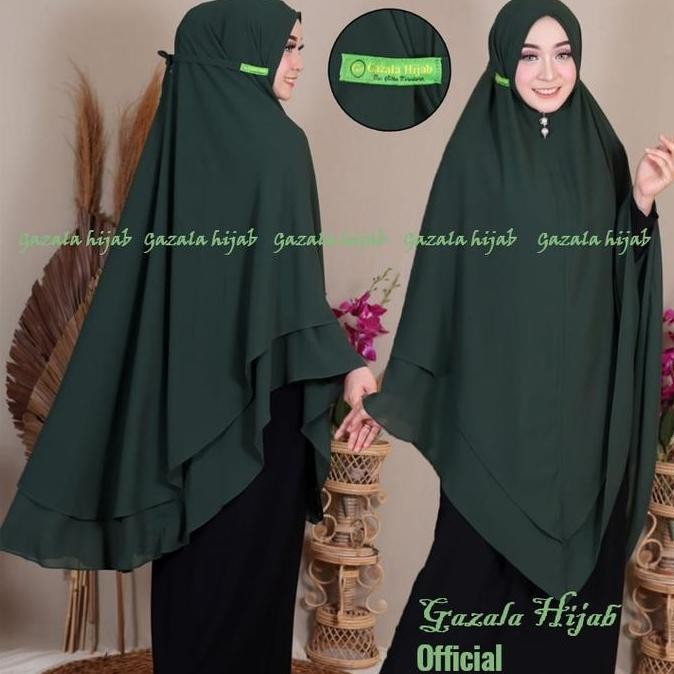 Jilbab khimar tali syar'i jumbo model pinguin 2 layer