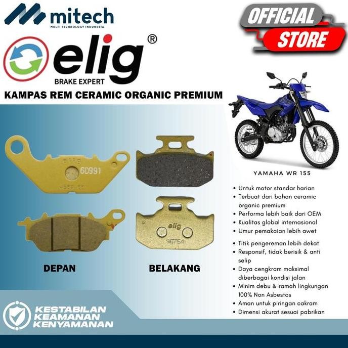 ElKampas Rem Depan & Belakang Motor Yamaha WR155 - EM100 & EM054