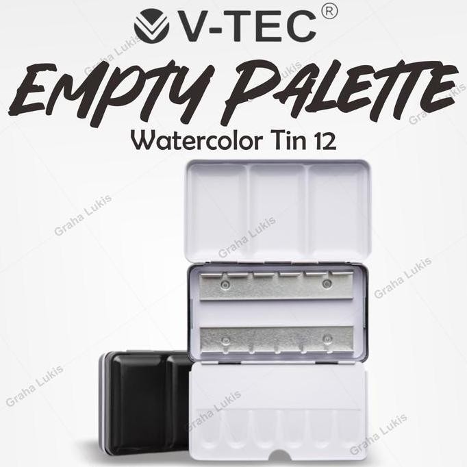 

ready Empty Palette Watercolor Tin 12HP