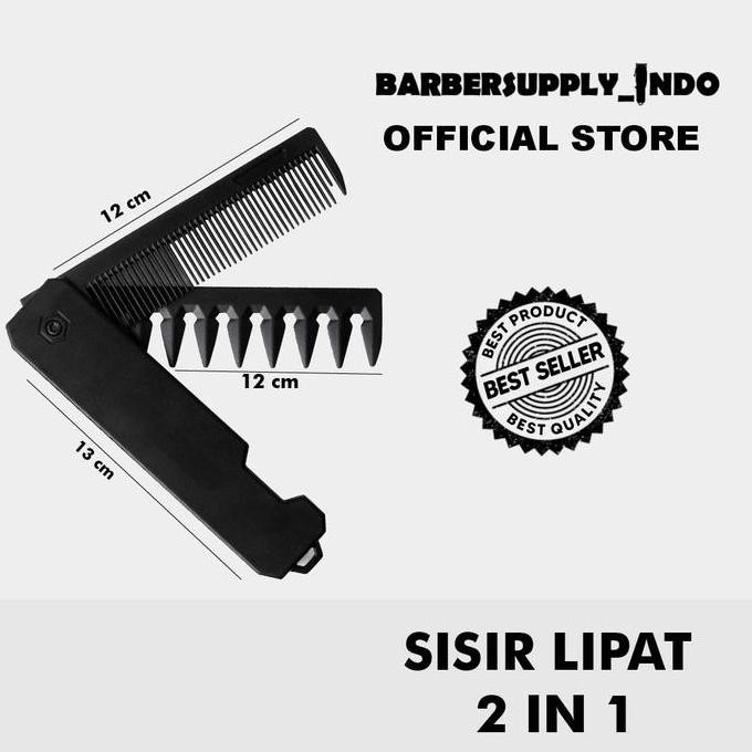 SISIR SAKU LIPAT PLASTIK PRIA PORTABLE / SISIR RAMBUT LIPAT KECIL FOLDING COMB / SISIR BARBERSHOP SA