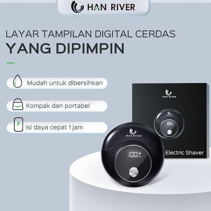 Terlaris [Cod]Han River Alat Cukur Hrtxd01Bk Pencukur Elektrik Pencukur Portabel-Hitam Kumis Jenggot