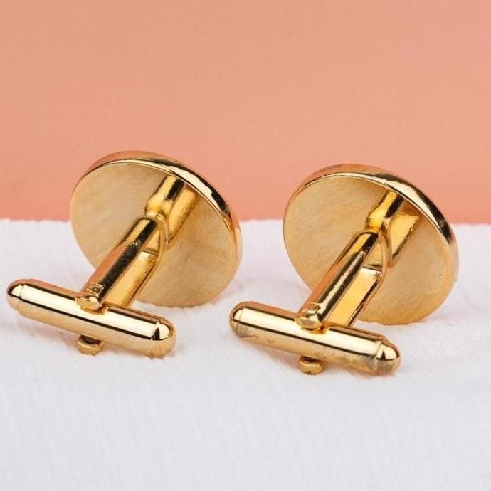 Cufflink Pria Mewah | Gold Stainless Steel Thobe Kabak | Jace Cufflink murah