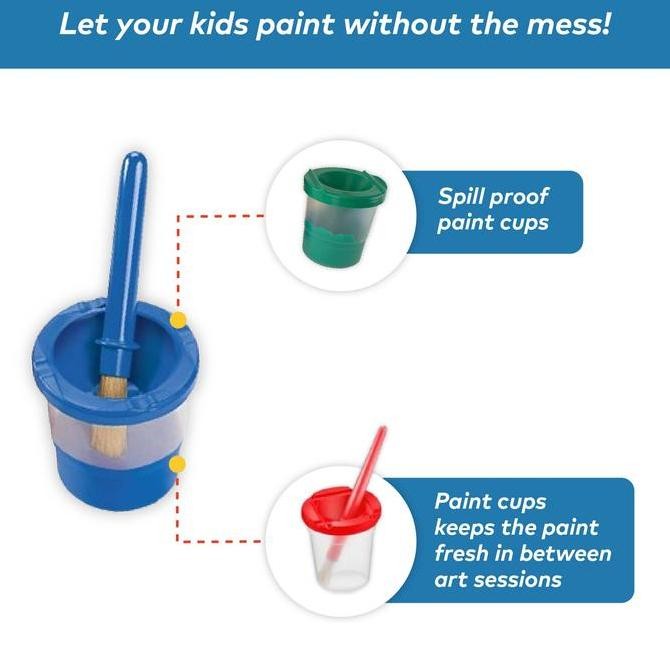 

ready Kids Paint Cup Tempat Kuas Anti Tumpah Anti Spill Cups for Brush