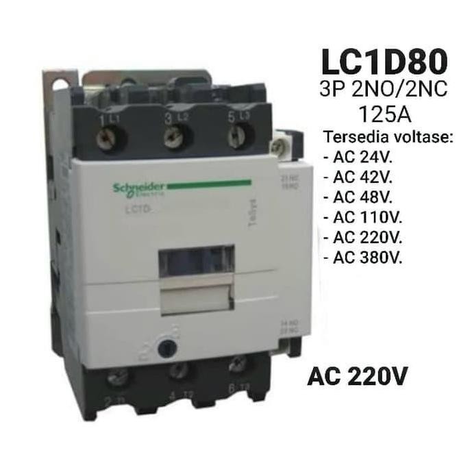 Kontaktor Magnet Schneider 125A LCID80 ASLI
