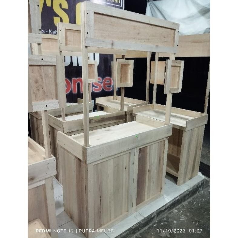 xenn promo meja jualan lipat meja booth portable full kayu