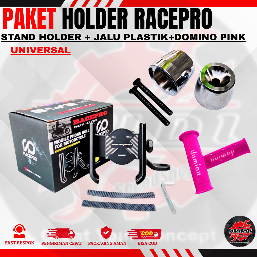 Phone Holder Motor Racepro | Dudukan HP Anti Getar Anti Slip Universal Matic Bebek Sport Touring