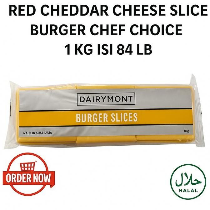 

Promo Red Cheddar Cheese Slice Burger Chef Choice 1 Kg Isi 84 Lbr Halal