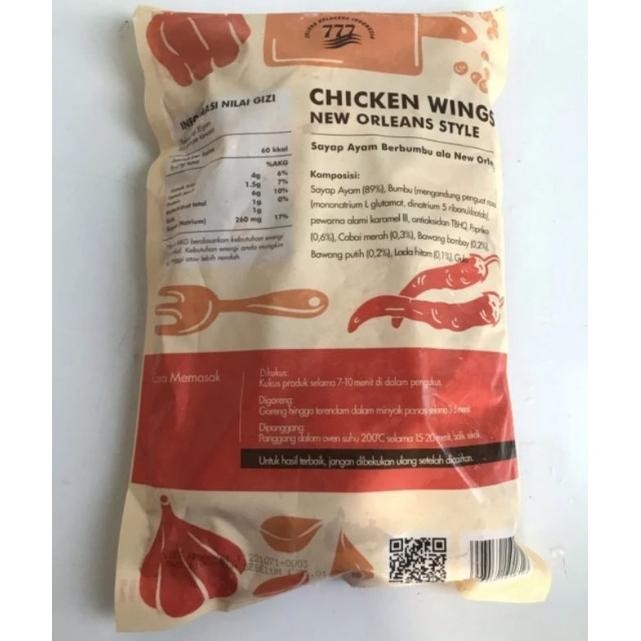 

Original Chicken Wings New Orleans 1Kg - Sayap Ayam Bumbu Bbq Frozen