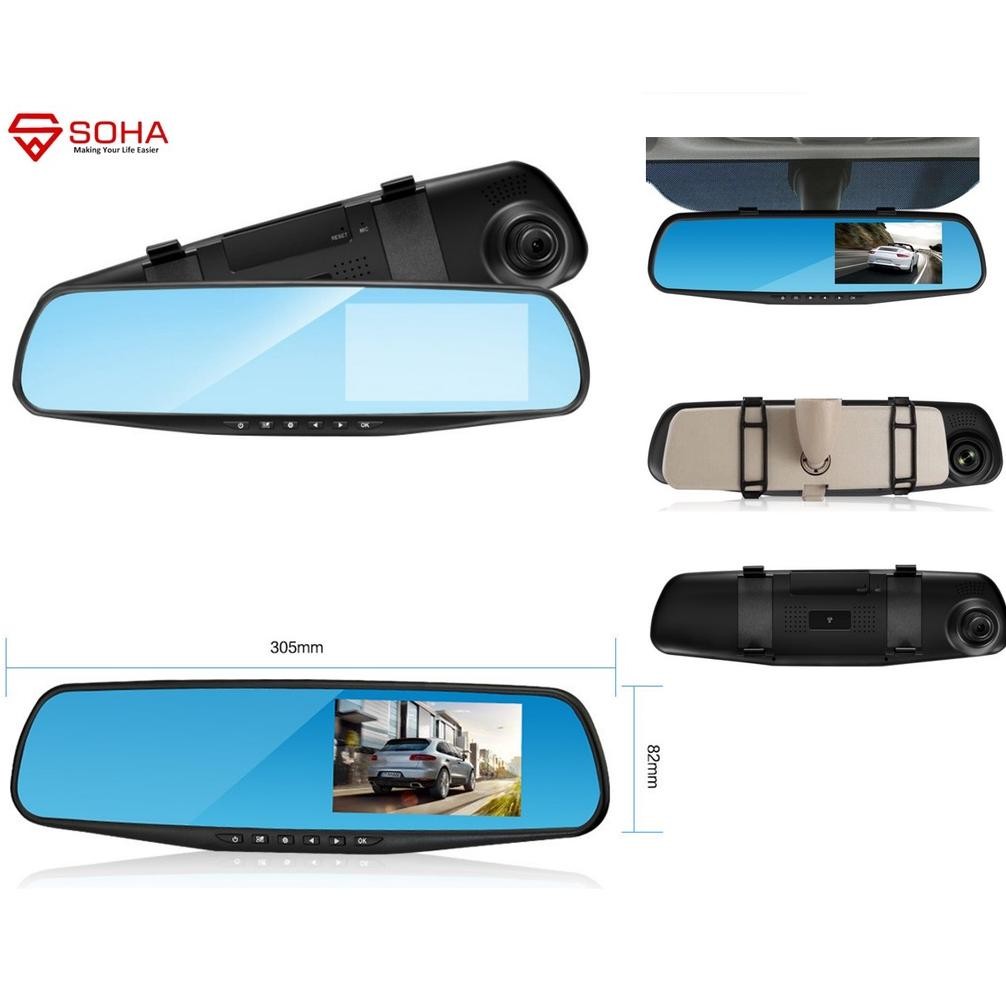 Top Sale  Am-32 Kamera Mobil Spion Cctv Mobil Dvr Dasbor Cam Di Spion 2 Kamera Depan Belakang Full H