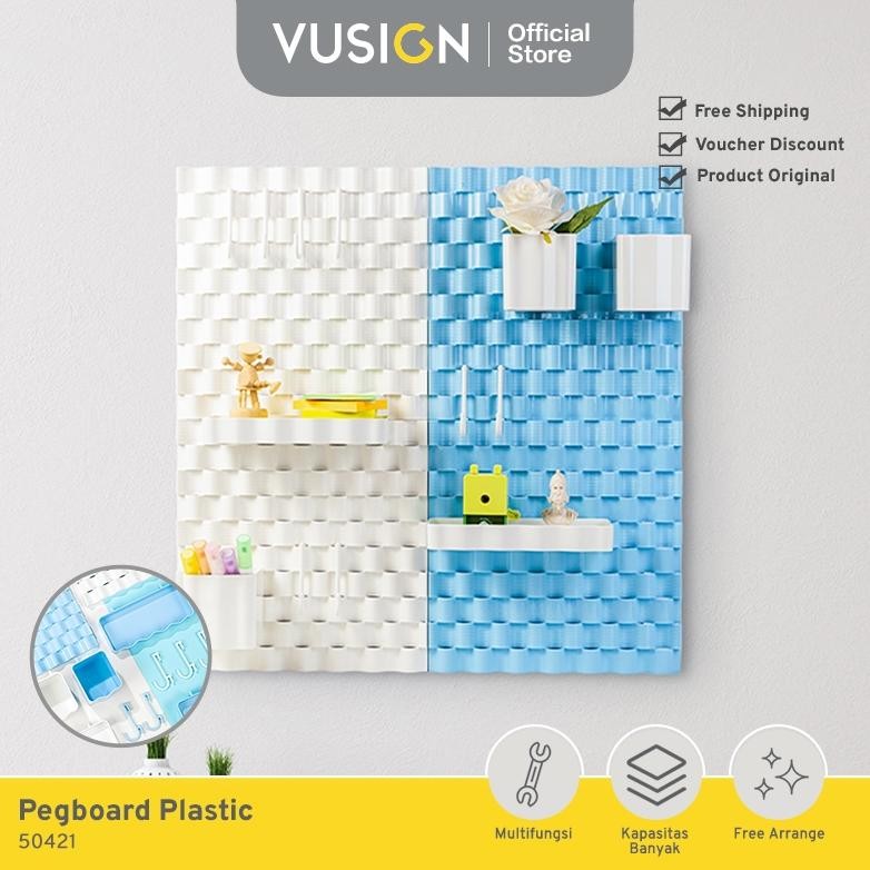 Produk Baru Vusign Rak Pegboard Tempel Minimalis Wall Shelf Organizer Dinding Papan Lubang Gantung 5