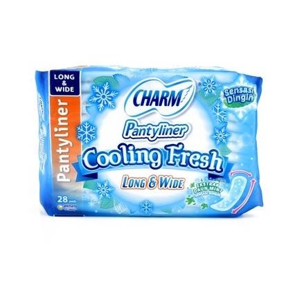 PEMBALUT PANTY LINER CHARM COOLING FRESH LONG WIDE ISI 28 PADS SV9