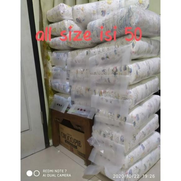 popok bayi - pampes bayi curah / repack semua size isi 50 size NB-S S M L XL AST