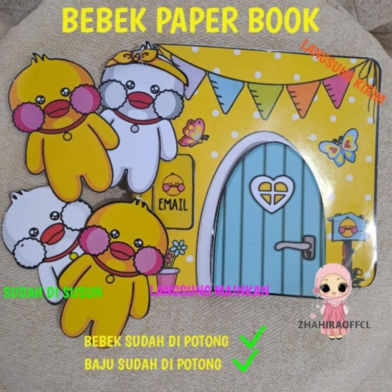 BEBEK VIRAL BONEKA KERTAS PAPER BOOK DOLLS MAIANAN EDUKASI ANAK AST