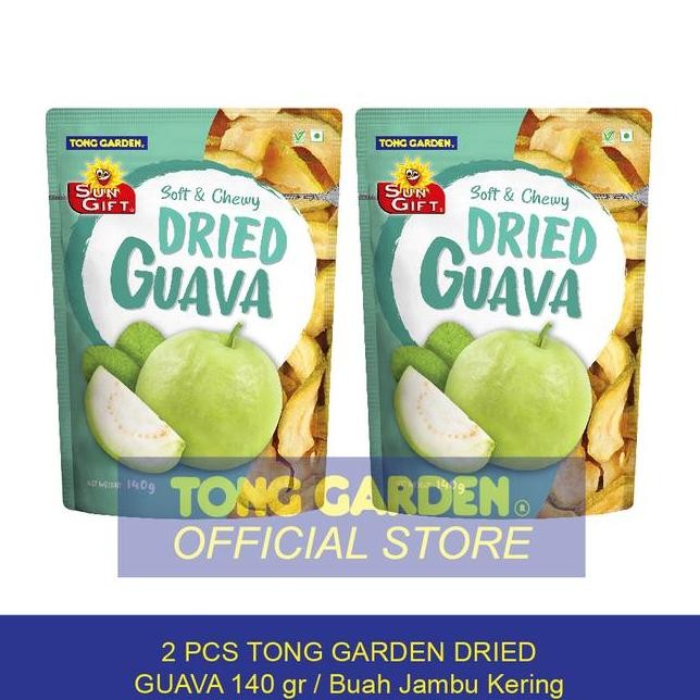 

2 Pcs Tong Garden Buah Jambu Kering Sun Gift Tong Garden Dried Fruit Guava 140G