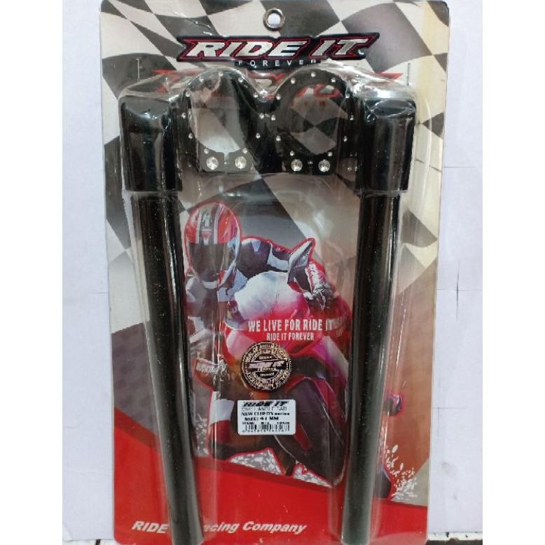 ASLI STANG JEPIT CNC RIDE IT T STANG JEPIT RACING CNC RIDE IT VIXION NINJA R RR 250 SATRIA FU BYSON 