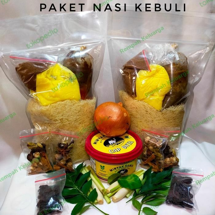 

Paket Nasi Kebuli 1Kg Bumbu Kebuli & Beras Basmati Arab Siap Masak