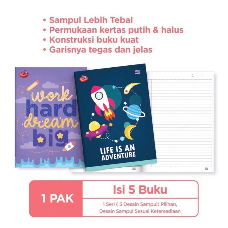 

Buku Tulis Sidu Maxi 42 Lembar / B5 Campuss / 1 Pak - 5 Buku SV9